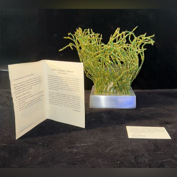 Michael Aram Green Grass Beaded Votive NIB - Picture 1 of 11